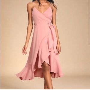 LULU ruffled midi wrap dress